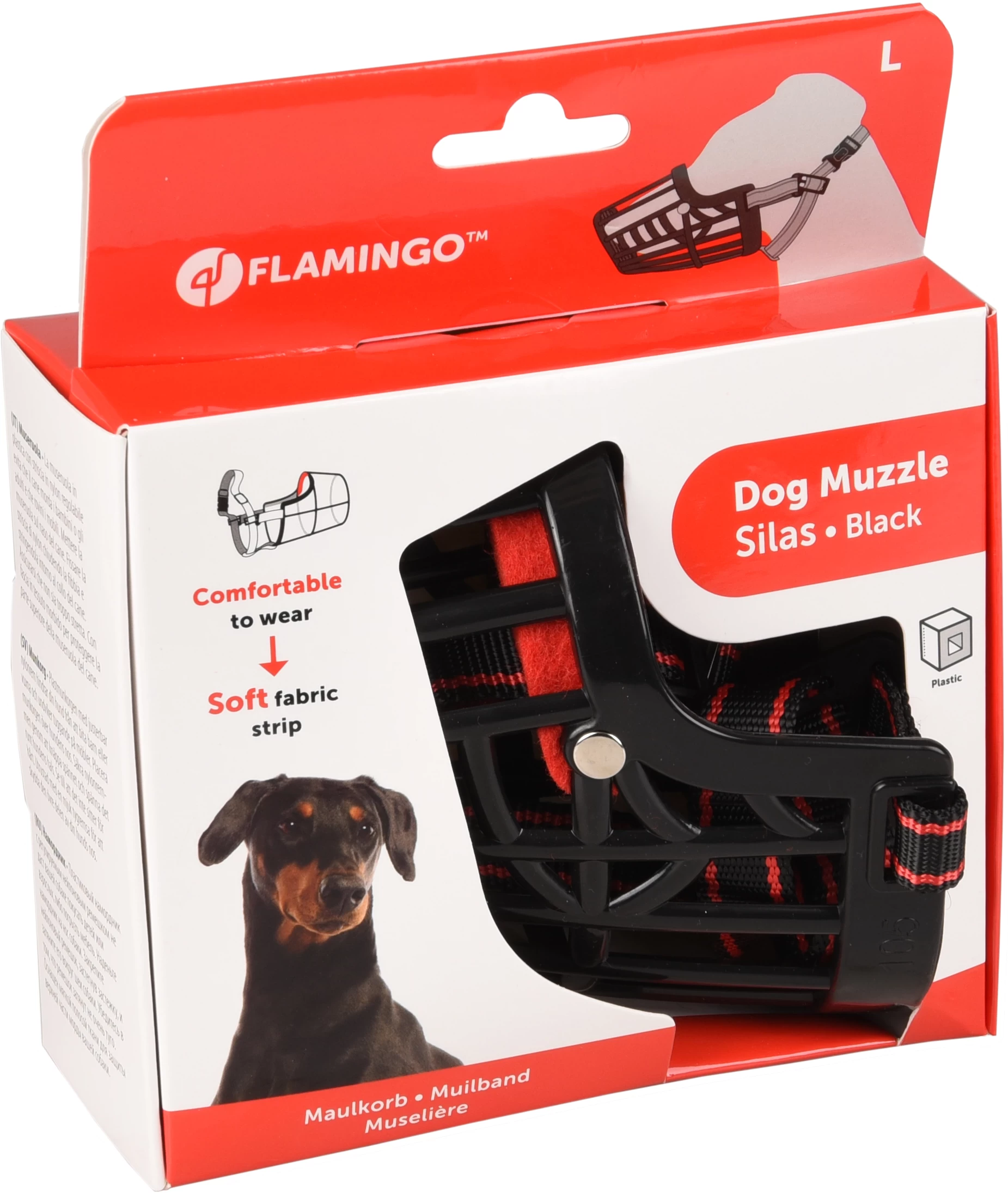 Flamingo Muselière Silas L Noir 31cm 38-52cm 4 Flamingo Muselière Silas L Noir 31cm 38-52cm – Image 2