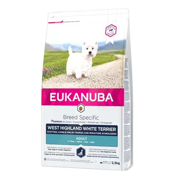Eukanuba West Highland White Terrier Pour Chien 2,5kg 3 Eukanuba West Highland White Terrier Pour Chien 2,5kg