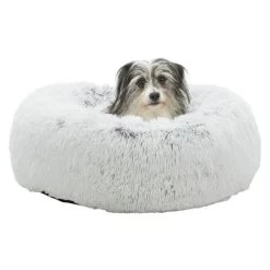 Corbeille Peluche Harley -Chien Scroquette lit harvey 60 cm blanc noir p 3393681 17164414 4
